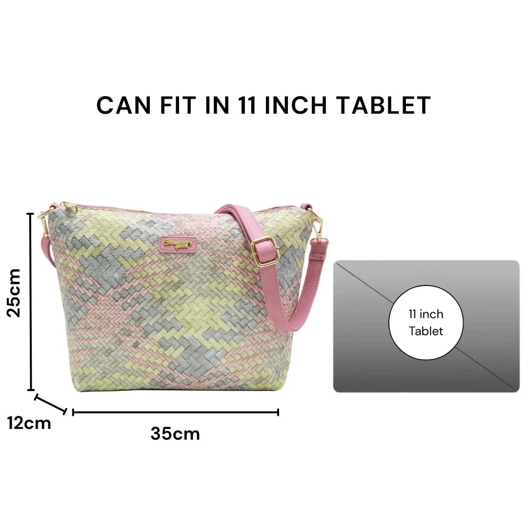 FLAMINGO SLING BAG - RATTAN AG, PASTEL PINK — image 3