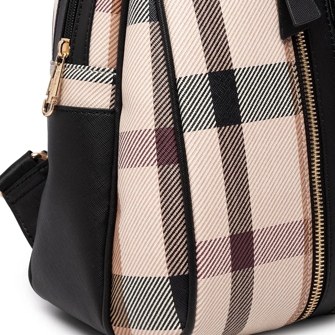 CANDY BACKPACK - CHECKER BZ, BEIGE (SPECIAL EDITION, CAT BADGE) — image 22
