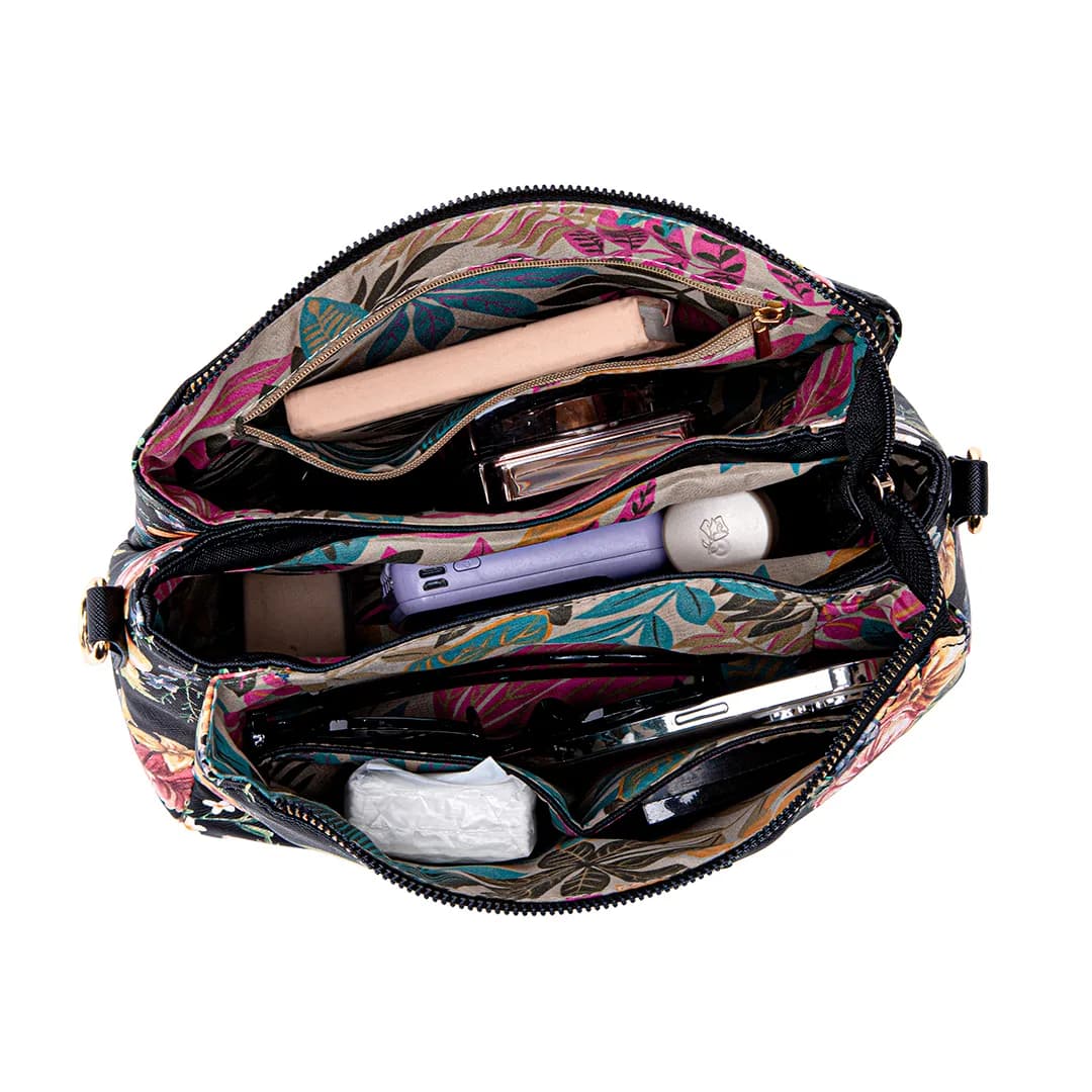 MIMI SLING BAG - FLORAL BP, BLACK — image 4