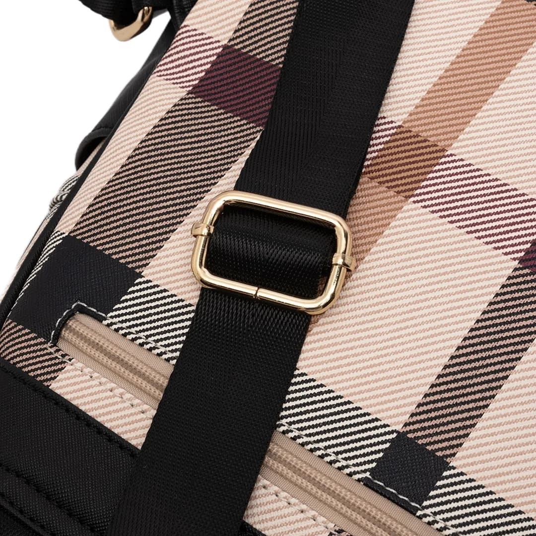CANDY BACKPACK - CHECKER BZ, BEIGE (SPECIAL EDITION, CAT BADGE) — image 17