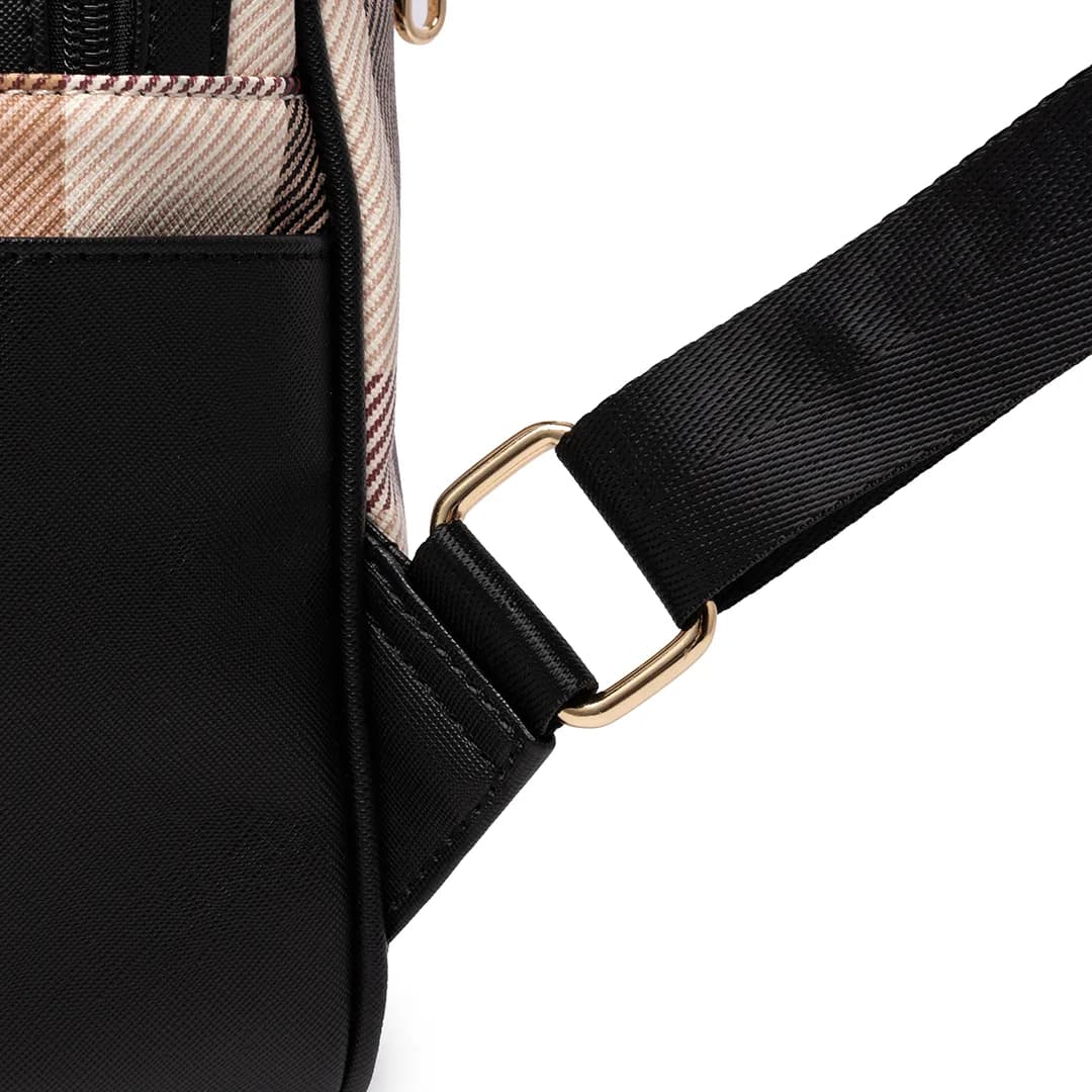 CANDY BACKPACK - CHECKER BZ, BEIGE (SPECIAL EDITION, CAT BADGE) — image 19