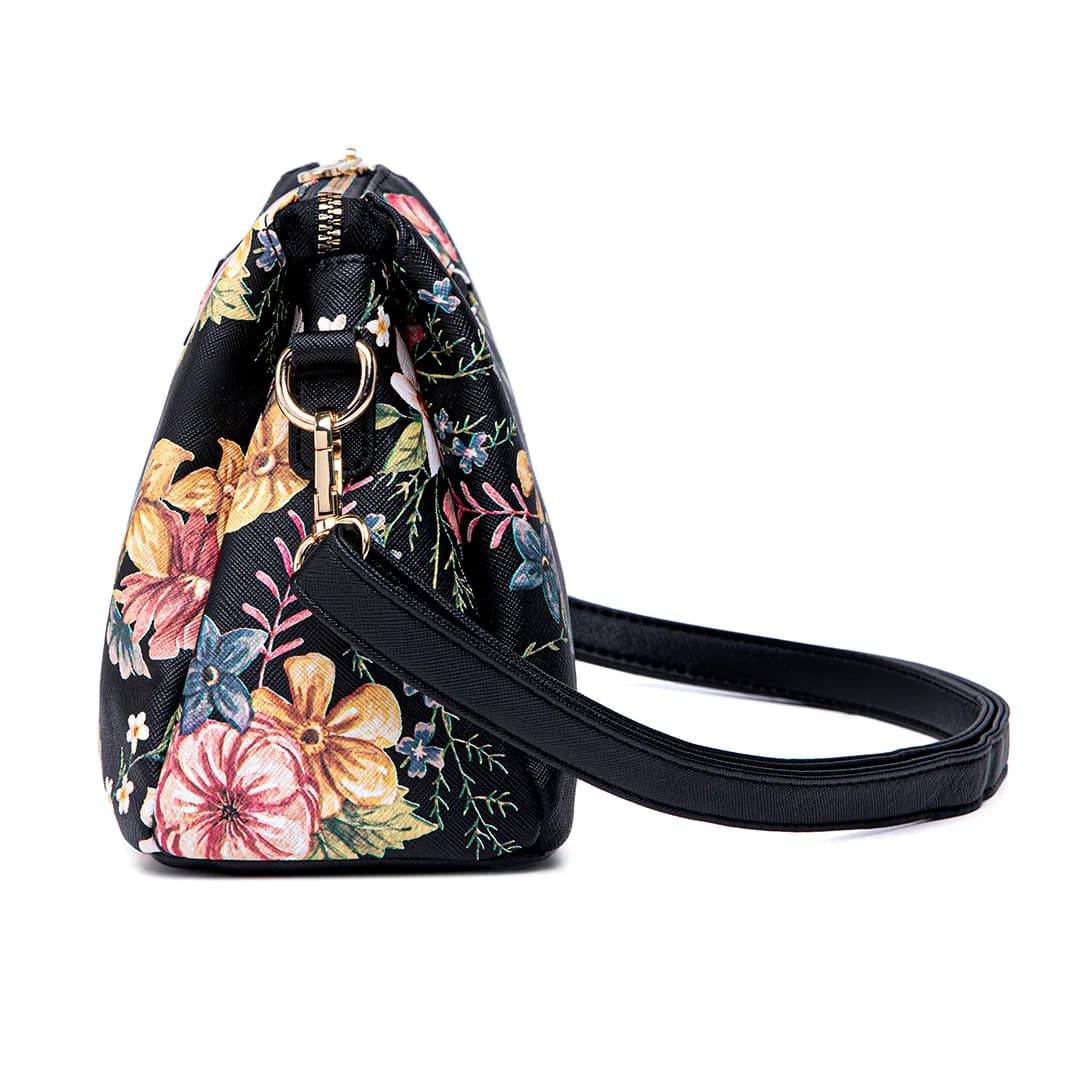 MIMI SLING BAG - FLORAL BP, BLACK — image 7