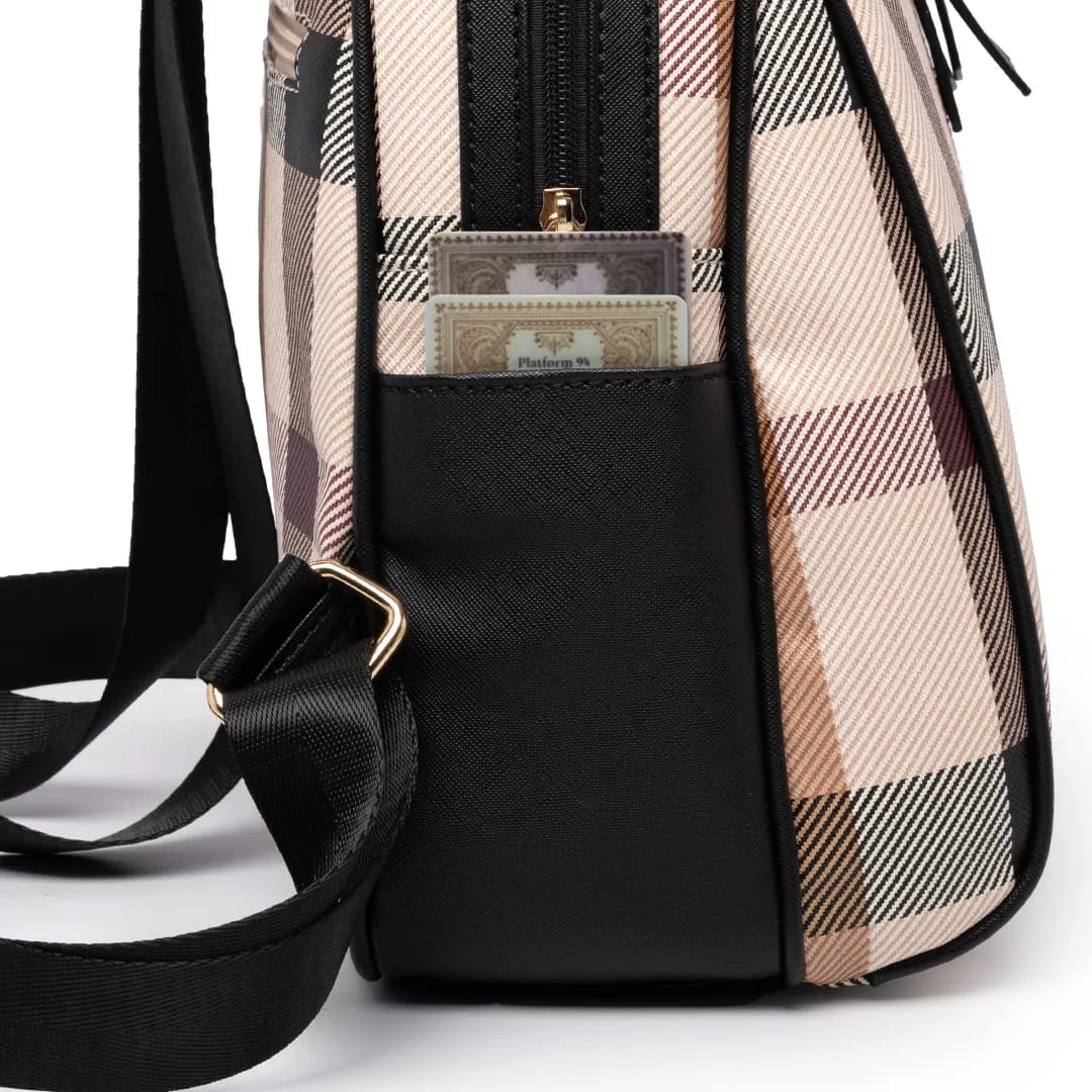 CANDY BACKPACK - CHECKER BZ, BEIGE (SPECIAL EDITION, CAT BADGE) — image 14