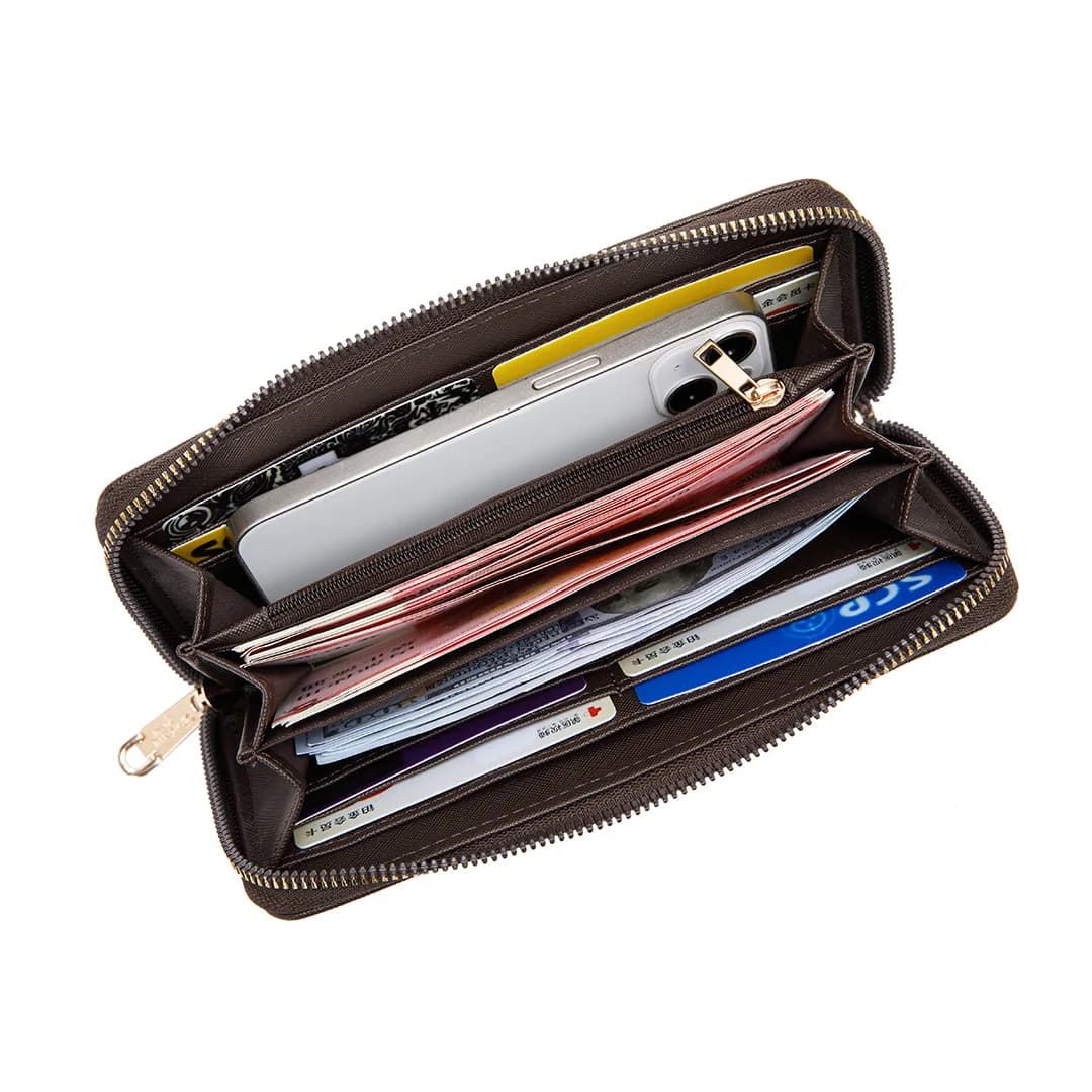 VIVI LONG WALLET - BATIK BQ, DARK BROWN — image 2