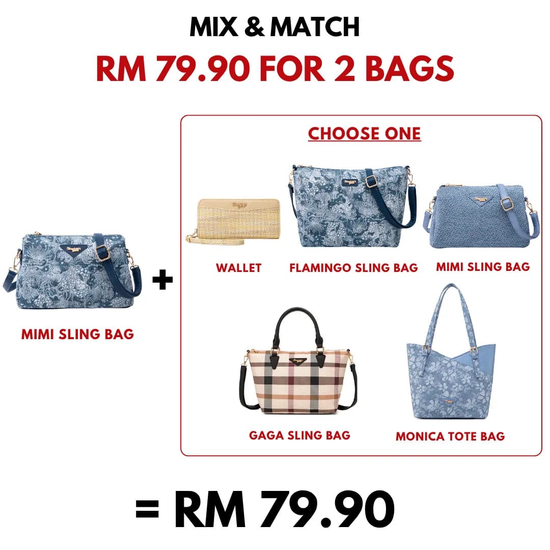 MIMI SLING BAG - FLORAL JEANS CA, NAVY BLUE — image 2