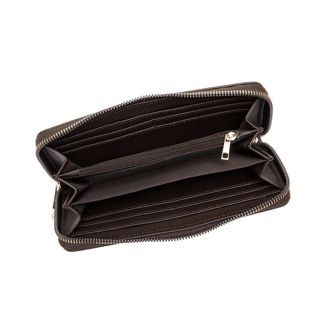 VIVI LONG WALLET - BATIK BQ, DARK BROWN — image 3