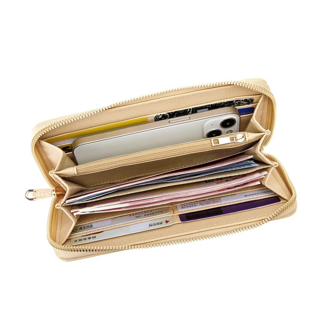 VIVI LONG WALLET - RATTAN BW, BEIGE — image 2