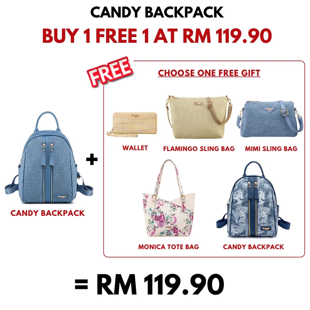 CANDY BACKPACK - RATTAN CB, DENIM BLUE — image 2