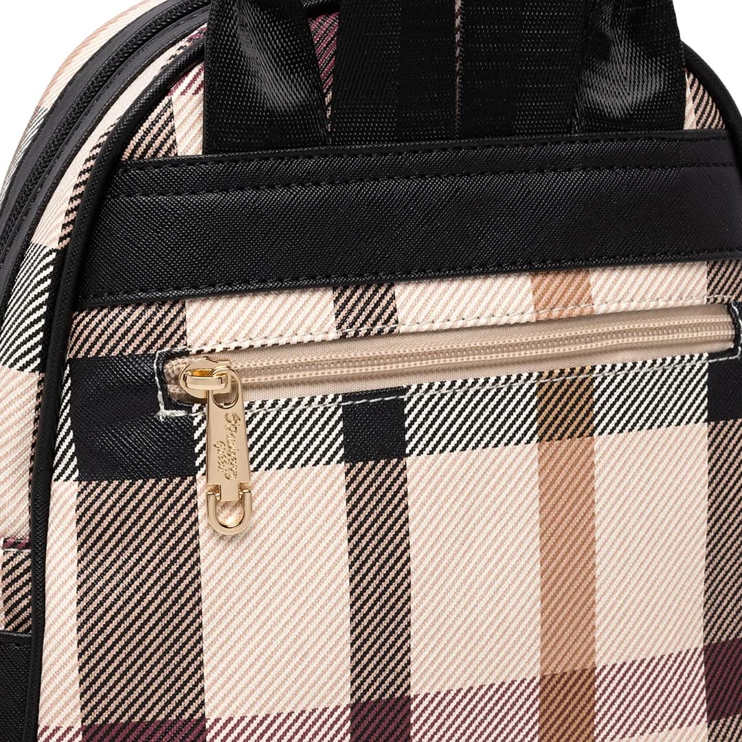 CANDY BACKPACK - CHECKER BZ, BEIGE (SPECIAL EDITION, CAT BADGE) — image 16
