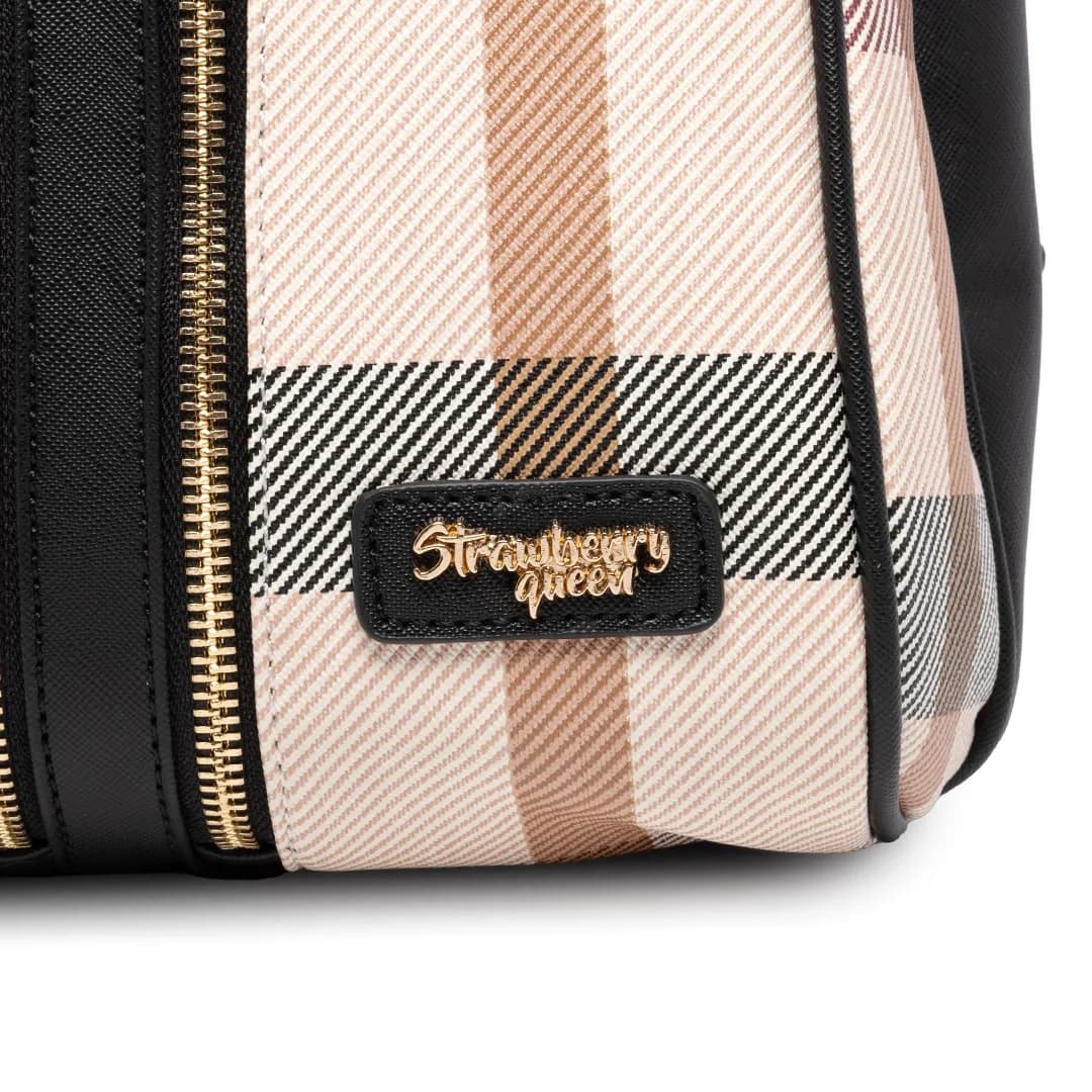 CANDY BACKPACK - CHECKER BZ, BEIGE (SPECIAL EDITION, CAT BADGE) — image 20