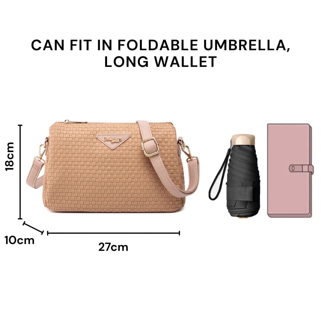 MIMI SLING BAG - WOVEN CC, CARAMEL — image 5