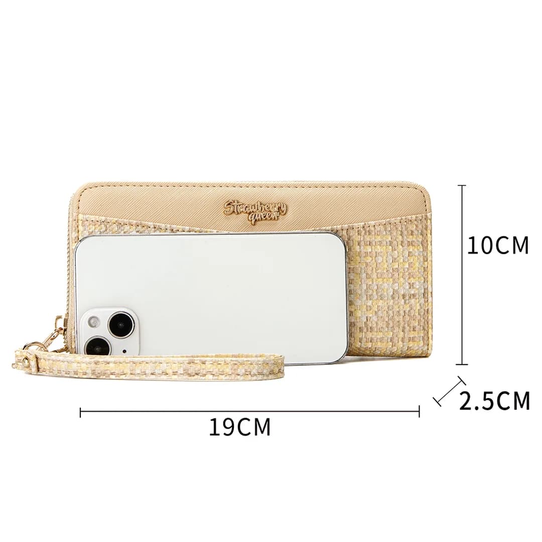 VIVI LONG WALLET - RATTAN BW, BEIGE — image 4