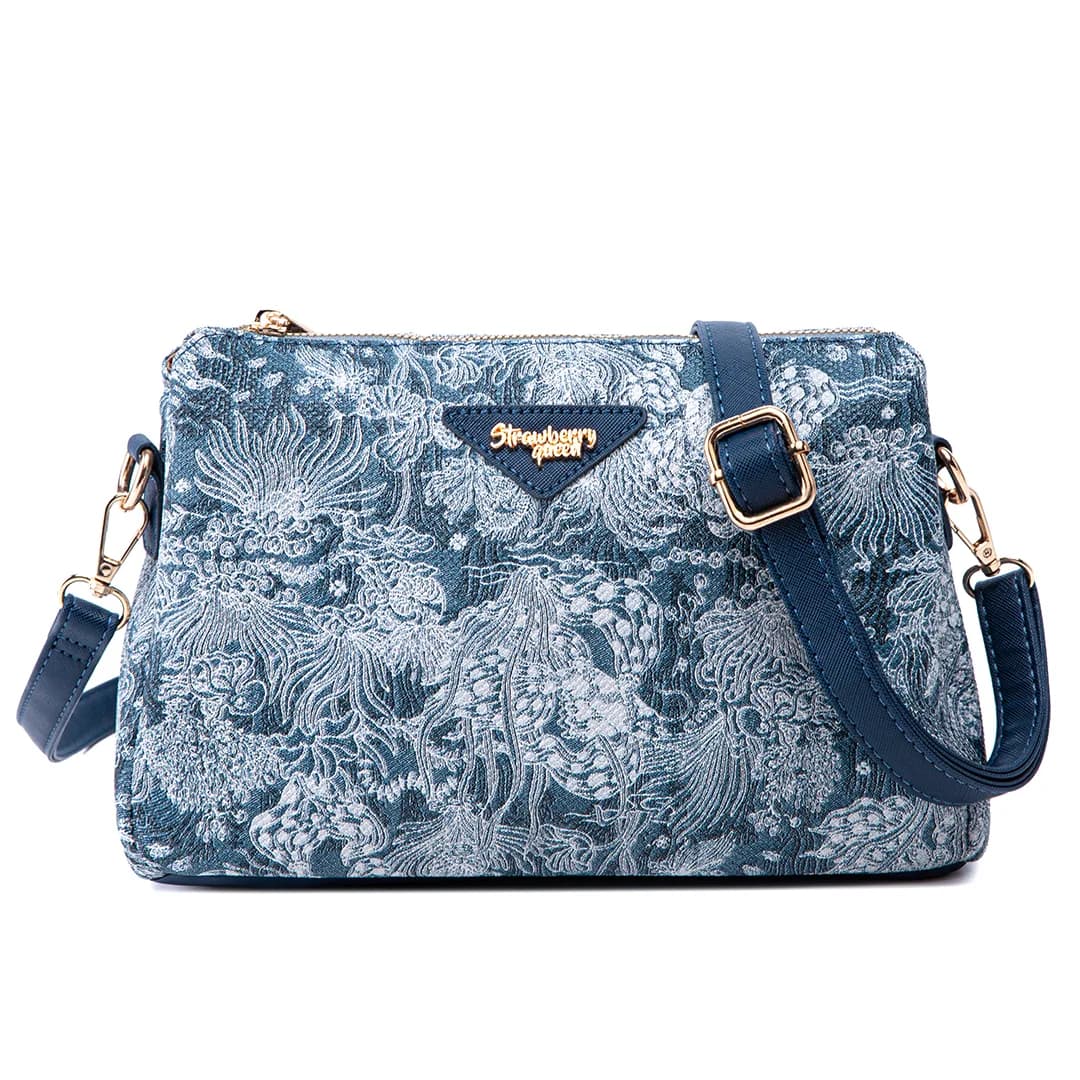 FLORAL JEANS CA, NAVY BLUE