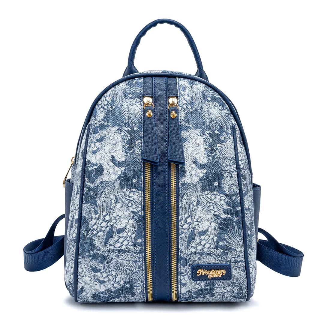 FLORAL JEANS CA, NAVY BLUE