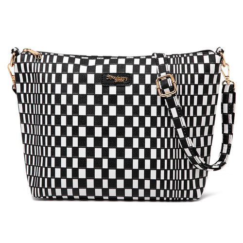 FLAMINGO SLING BAG - CHECKER BG, BLACK