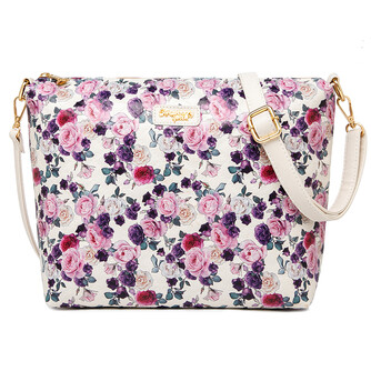 FLAMINGO SLING BAG - FLORAL BK, BEIGE