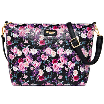 FLAMINGO SLING BAG - FLORAL BK, BLACK