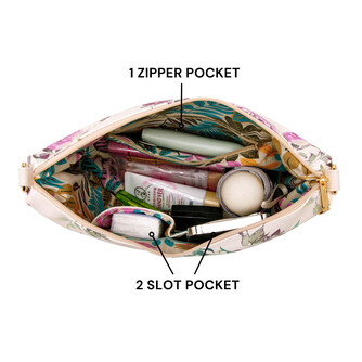 FLAMINGO SLING BAG - FLORAL BL, BEIGE