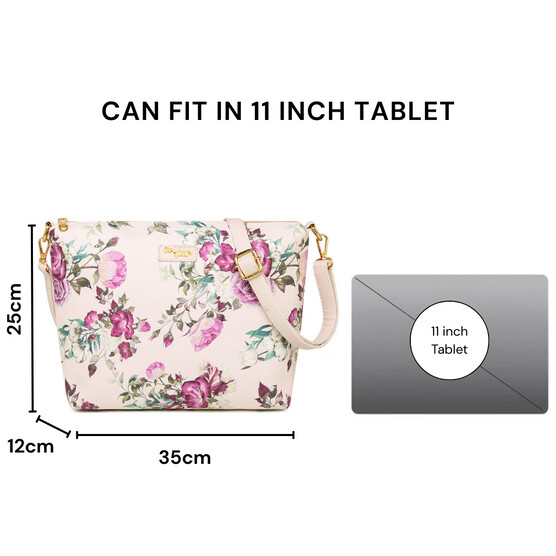 FLAMINGO SLING BAG - FLORAL BL, BEIGE