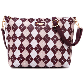 FAFA TOTE - CHECKER BM, MAROON - Strawberry Queen