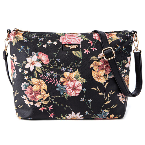 (PRE ORDER) FLAMINGO SLING BAG - FLORAL BP, BLACK