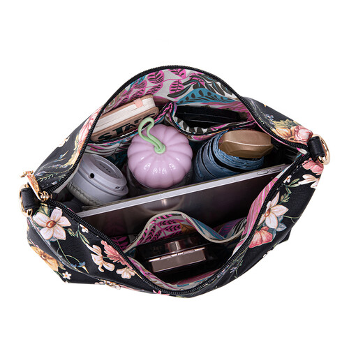 (PRE ORDER) FLAMINGO SLING BAG - FLORAL BP, BLACK