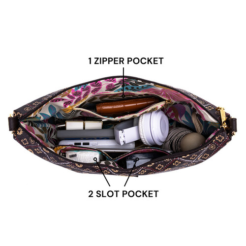 FLAMINGO SLING BAG - BATIK BQ, DARK BROWN