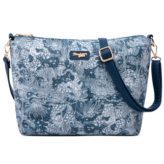 (PRE ORDER) FLAMINGO SLING BAG - FLORAL JEANS CA, NAVY BLUE