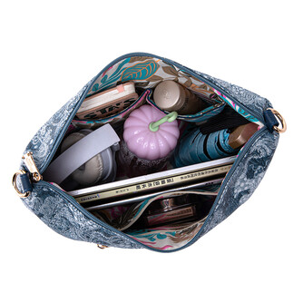 (PRE ORDER) FLAMINGO SLING BAG - FLORAL JEANS CA, NAVY BLUE