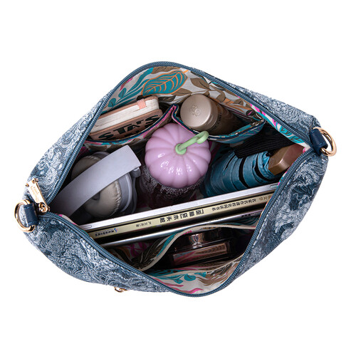 (PRE ORDER) FLAMINGO SLING BAG - FLORAL JEANS CA, NAVY BLUE