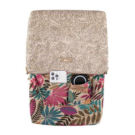 FLAMINGO SLING BAG - FLORAL CD, LATTE (PRE ORDER)
