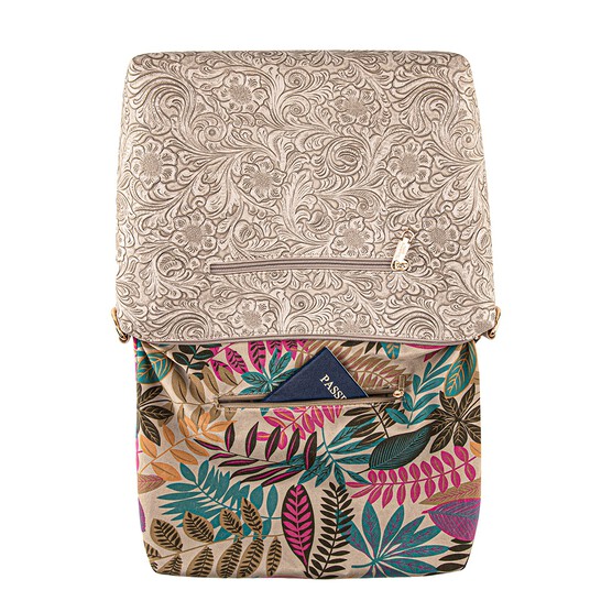 FLAMINGO SLING BAG - FLORAL CD, LATTE (PRE ORDER)