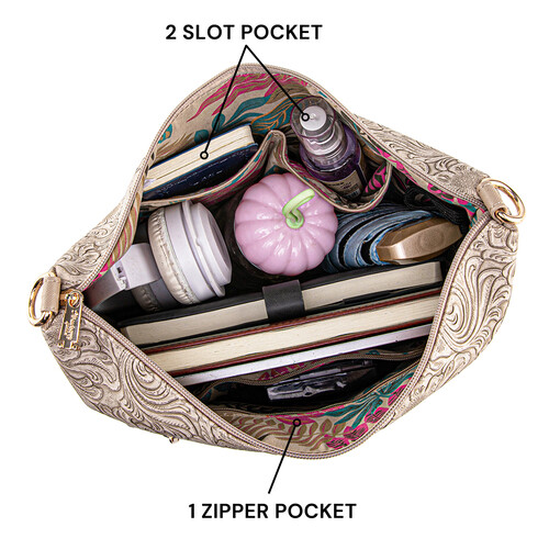 FLAMINGO SLING BAG - FLORAL CD, LATTE