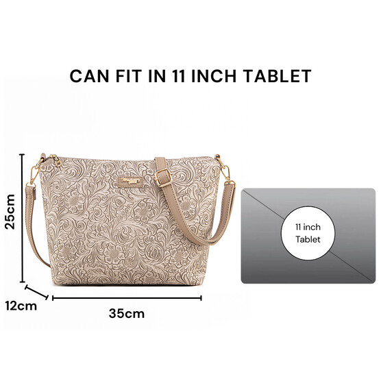 FLAMINGO SLING BAG - FLORAL CD, LATTE (PRE ORDER)