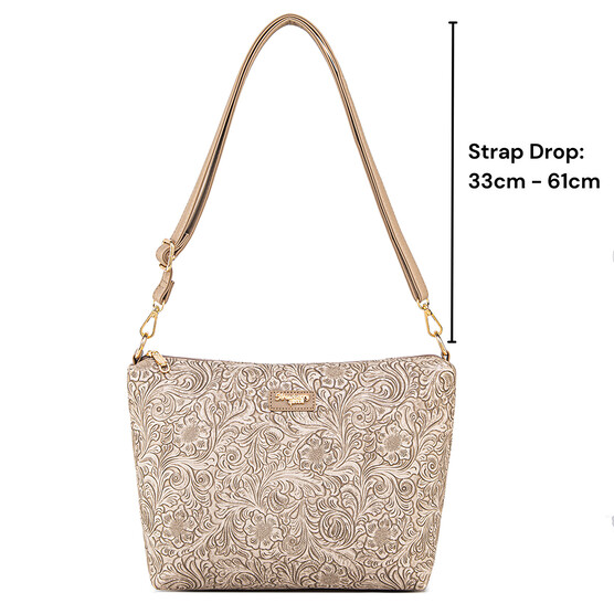 FLAMINGO SLING BAG - FLORAL CD, LATTE (PRE ORDER)