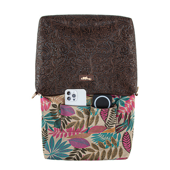 FLAMINGO SLING BAG - FLORAL CD, WALNUT (PRE ORDER)