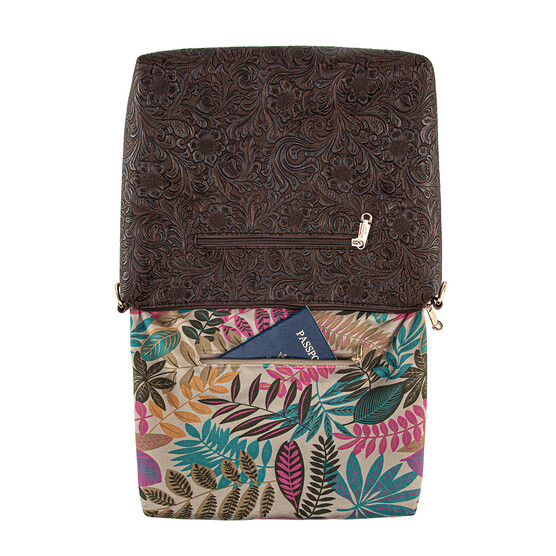 FLAMINGO SLING BAG - FLORAL CD, WALNUT (PRE ORDER)