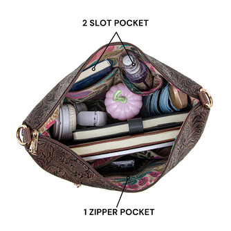 FLAMINGO SLING BAG - FLORAL CD, WALNUT (PRE ORDER)