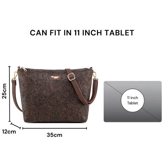 FLAMINGO SLING BAG - FLORAL CD, WALNUT (PRE ORDER)