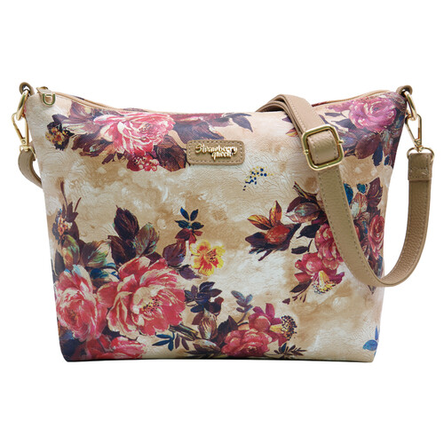 FLAMINGO SLING BAG - FLORAL AC, BEIGE