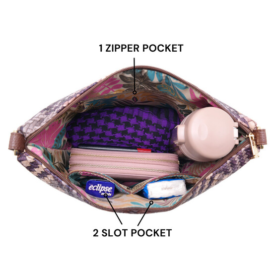 FLAMINGO SLING BAG - RATTAN AG, DARK BROWN