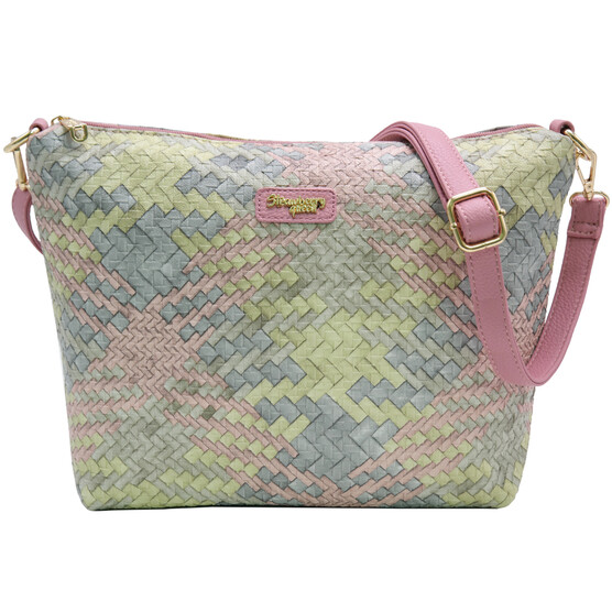 FLAMINGO SLING BAG - RATTAN AG, PASTEL PINK