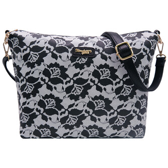 FLAMINGO SLING BAG - FLORAL AX, BLACK