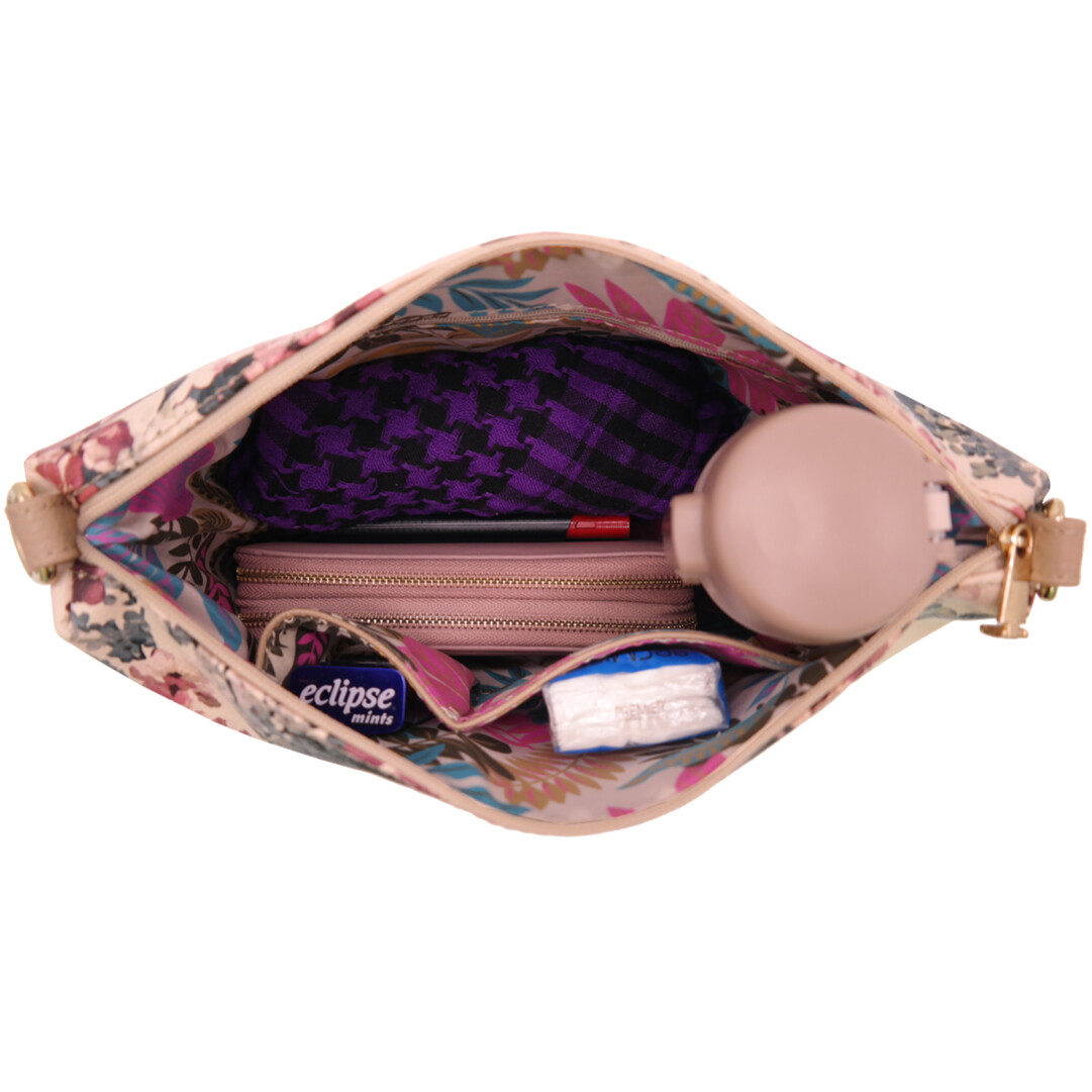 FLAMINGO SLING BAG FLORAL E BEIGE Strawberry Queen