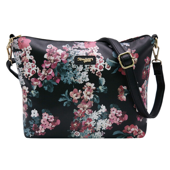 FLAMINGO SLING BAG - FLORAL E, BLACK