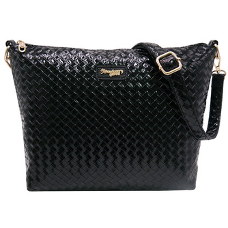 FLAMINGO SLING BAG - RATTAN Z, SHINY BLACK