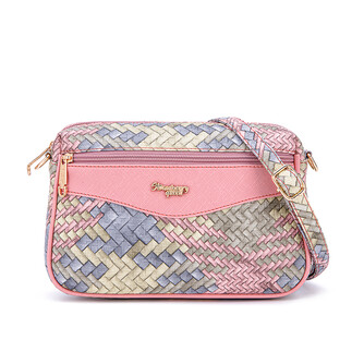 COCO SLING BAG - RATTAN AG, PASTEL PINK