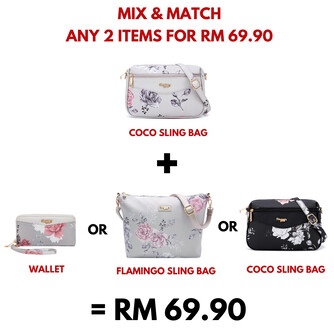 COCO SLING BAG - FLORAL AL, GREY