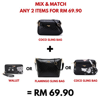 COCO SLING BAG - METALLIC BO, BLACK