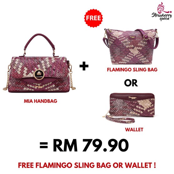 MIA HANDBAG - RATTAN AG, MAGENTA